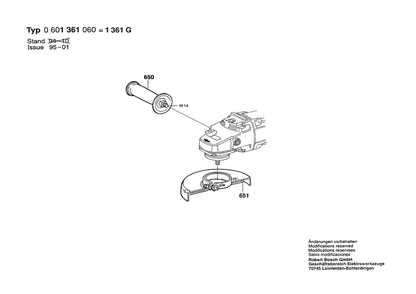 Section 2 Diagram and Parts List for GWS23-180 0601361060 Bosch Angle Grinder