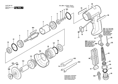 Section 1 Diagram and Parts List for 320WWS 0607360101 Bosch Sander Grinder