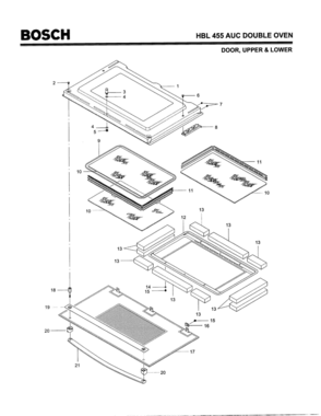 07 - DOOR Diagram and Parts List for HBL455AUC(FD8202-)  Bosch Wall Oven