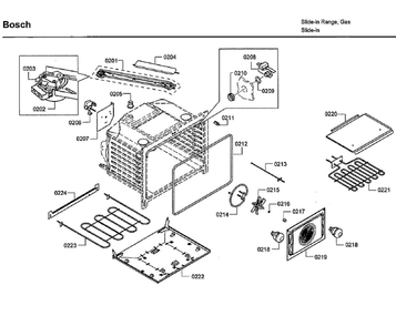 Oven Diagram and Parts List for HDI7282U 06 Bosch Range