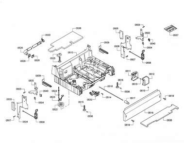 Base Diagram and Parts List for S35KMK35UC 64 Bosch Dishwasher