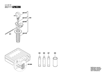 Diagram 2 Diagram and Parts List for GBH2-26DFR 3 611 B54 7P0 Bosch Hammer Drill