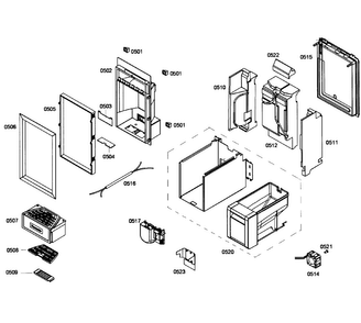 Dispenser Diagram and Parts List for T24ID80NLP 16 Thermador Freezer