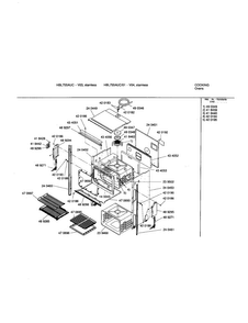 Upper Body Diagram and Parts List for HBL755AUC 00 Bosch Wall Oven