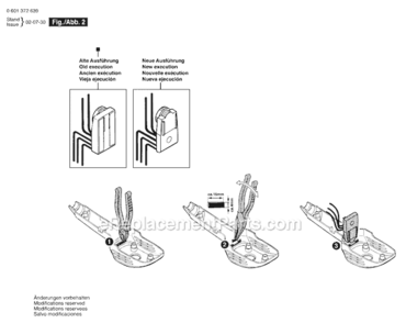 Page B Diagram and Parts List for 3727DEVS 0601372639 Bosch Orbital or Palm Sander