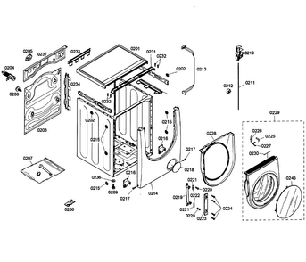 Cabinet Assy Diagram and Parts List for WFMC5301UC 04 Bosch Washer