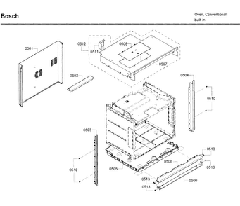 Frame Diagram and Parts List for HBL5450UC 09 Bosch Wall Oven