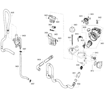Pump Assy Diagram and Parts List for SHX4ATF5UC 21 Bosch Dishwasher
