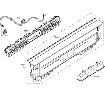 Control Panel Diagram and Parts List for SHE68T55UC 07 Bosch Dishwasher