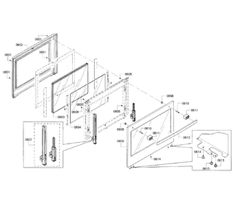Door Diagram and Parts List for HEIP054U 03 Bosch Range