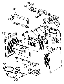 Oven Door Diagram and Parts List for PRSG304  Thermador Range