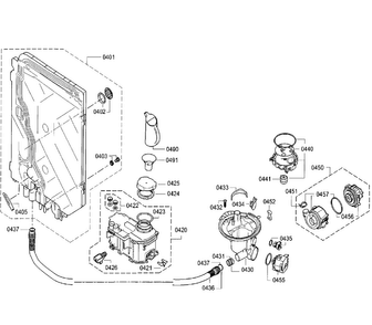 Pump Diagram and Parts List for SGE68U55UC 98 Bosch Dishwasher