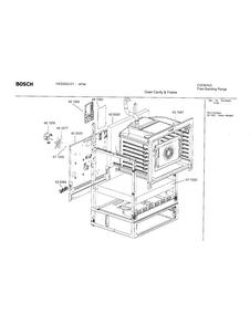 Oven Cavity And Frame Diagram and Parts List for HES232U 01 Bosch Range
