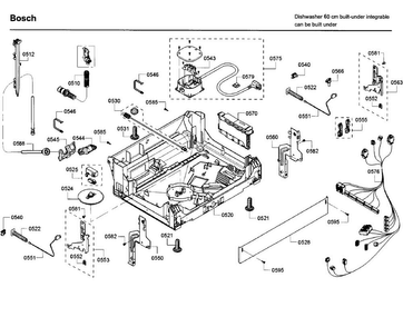 Base Diagram and Parts List for SHX68T55UC 09 Bosch Dishwasher
