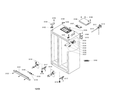 Cabinet Diagram and Parts List for B20CS81SNS 01 Bosch Refrigerator