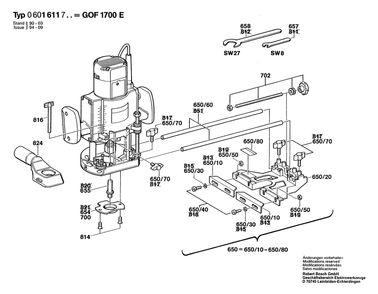 Diagram 2 Diagram and Parts List for 0601611739  Bosch Router