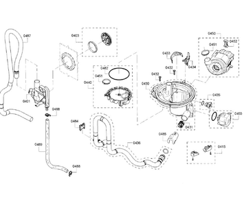 Pump Section Diagram and Parts List for SHX5AV52UC 22 Bosch Dishwasher
