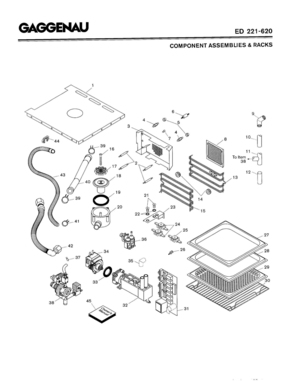 01 - COMPONENT ASSEMBLIES & RACKS Diagram and Parts List for ED221-620  Bosch Range