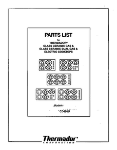 Cover Diagram and Parts List for CD456U  Thermador Cooktop