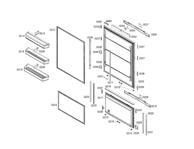 Refrigerator Door Diagram and Parts List for T36IB70NSP 04 Thermador Refrigerator