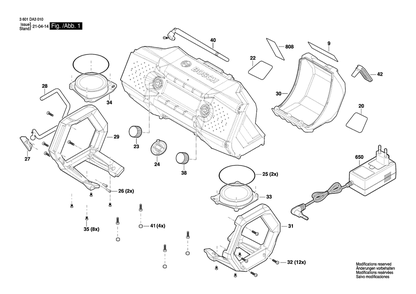 Part Location Diagram of 1619PB4870 Bosch Tool HANDLE