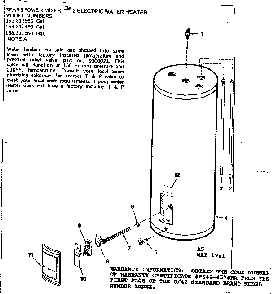 Replacement Parts Diagram and Parts List for 153311460  Kenmore Water Heater