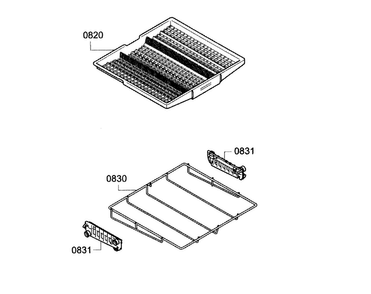 Cutlery Drawer Diagram and Parts List for SGV68U53UC A3 Bosch Dishwasher