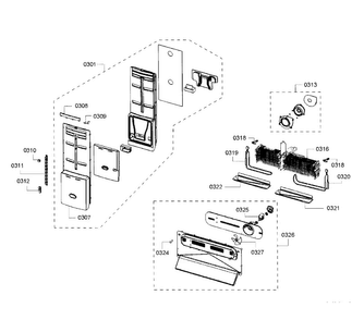Evaporator Diagram and Parts List for B26FT80SNS 01 Bosch Refrigerator