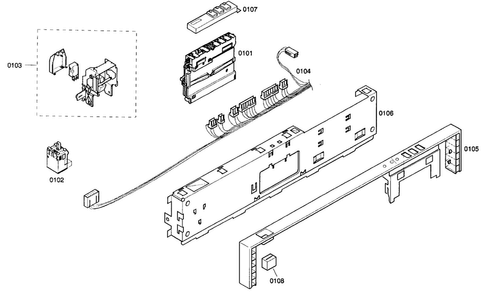 Control Panel Diagram and Parts List for SHX33A02UC 21 Bosch Dishwasher