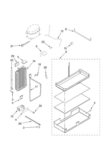Lower Unit And Tube Parts Diagram and Parts List for KBUDT4265E 04 Thermador Refrigerator