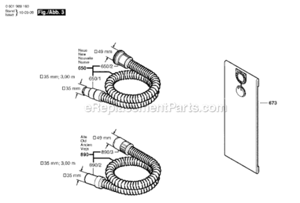 Page C Diagram and Parts List for 3931A-PB 0601988160 Bosch Leaf Blower / Vacuum