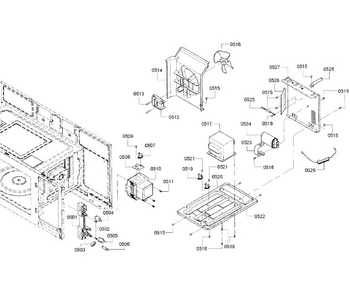 Convection Diagram and Parts List for HMV3052U 02 Bosch Microwave