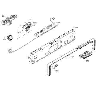 Controll Panel Diagram and Parts List for SHX68R55UC 67 Bosch Dishwasher