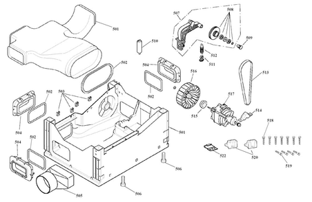 Base Assy Diagram and Parts List for WTA3510UC 13 Bosch Dryer
