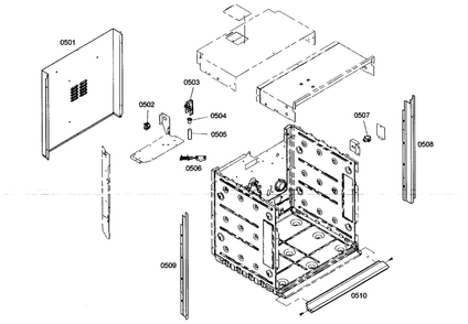 Outside Parts Diagram and Parts List for M271ES01  Thermador Wall Oven