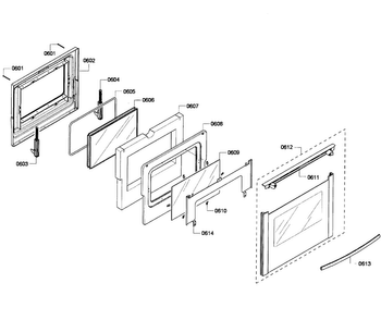 Door Assy Diagram and Parts List for HGS7282UC 04 Bosch Range