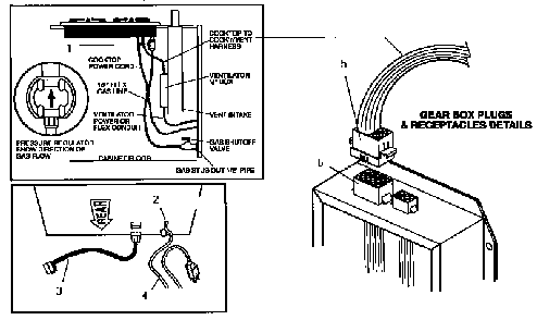 Gear Box Plug Diagram and Parts List for SGSCV36GS  Thermador Cooktop