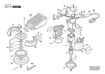 Section 1 Diagram and Parts List for GEX12AE 0601295739 Bosch Orbital or Palm Sander