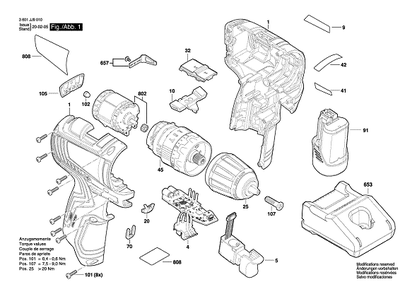 Bosch 3601jj9010 Diagram and Parts List for 3601JJ9010  Bosch Impact Driver