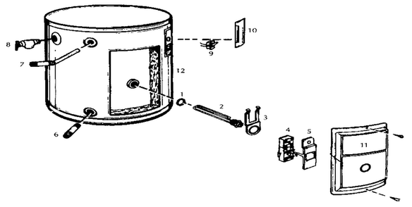 Replacement Parts Diagram and Parts List for 153327330  Kenmore Water Heater
