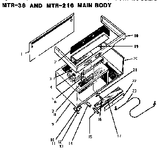 Main Body Diagram and Parts List for MTR-36  Thermador Microwave
