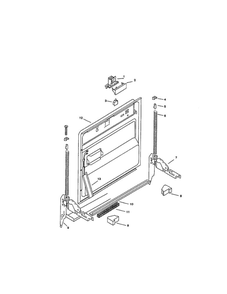 Inner Door Diagram and Parts List for SMU2042UC 09 Bosch Dishwasher