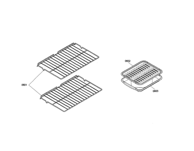 Shelf/rack Diagram and Parts List for HBL3320UC 01 Bosch Wall Oven