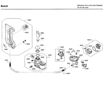 Pump Diagram and Parts List for SPX68U55UC 32 Bosch Dishwasher
