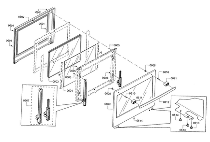 Door Diagram and Parts List for HEIP054U 02 Bosch Range
