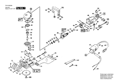 Bosch 1605type1 (F012x60599) Diagram and Parts List for 1605 (TYPE 1)(F012X60599) Bosch Miscellaneous