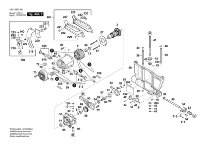 Diagram 2 Diagram and Parts List for GTS10XC 3 601 M30 431 Bosch Table Saw