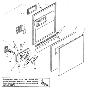 Door Assy Diagram and Parts List for SHU66E07UC 14 Bosch Dishwasher