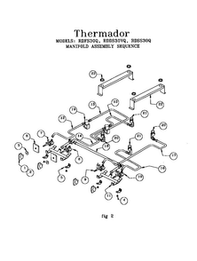 Manifold Assembly Sequence Diagram and Parts List for RDF30RS(PRIOR-9707)  Thermador Range