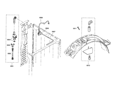 Supply Hose/adapter Kit Diagram and Parts List for WTMC553SUC 06 Bosch Dryer
